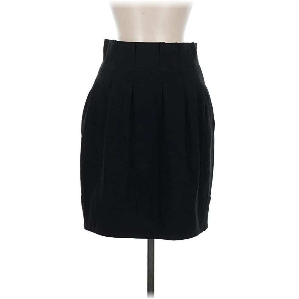 BCBGMAXAZRIA Womens Black High Waisted Pleated Pencil Skirt Size 6